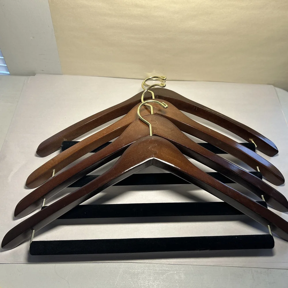 ASTOR & BLACK (3) Custom Clothiers Suit Jacket Pants Hanger FELT BAR Brass Hook